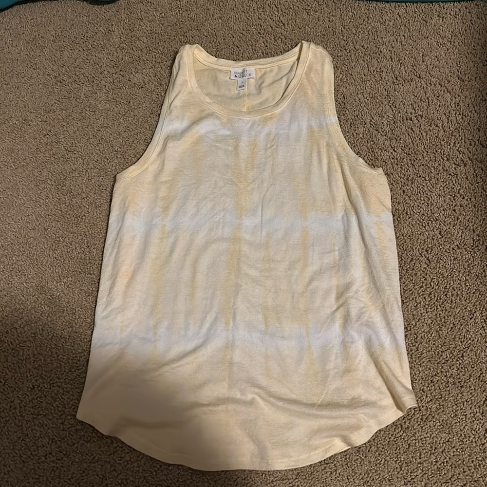 Yellow and white tank top